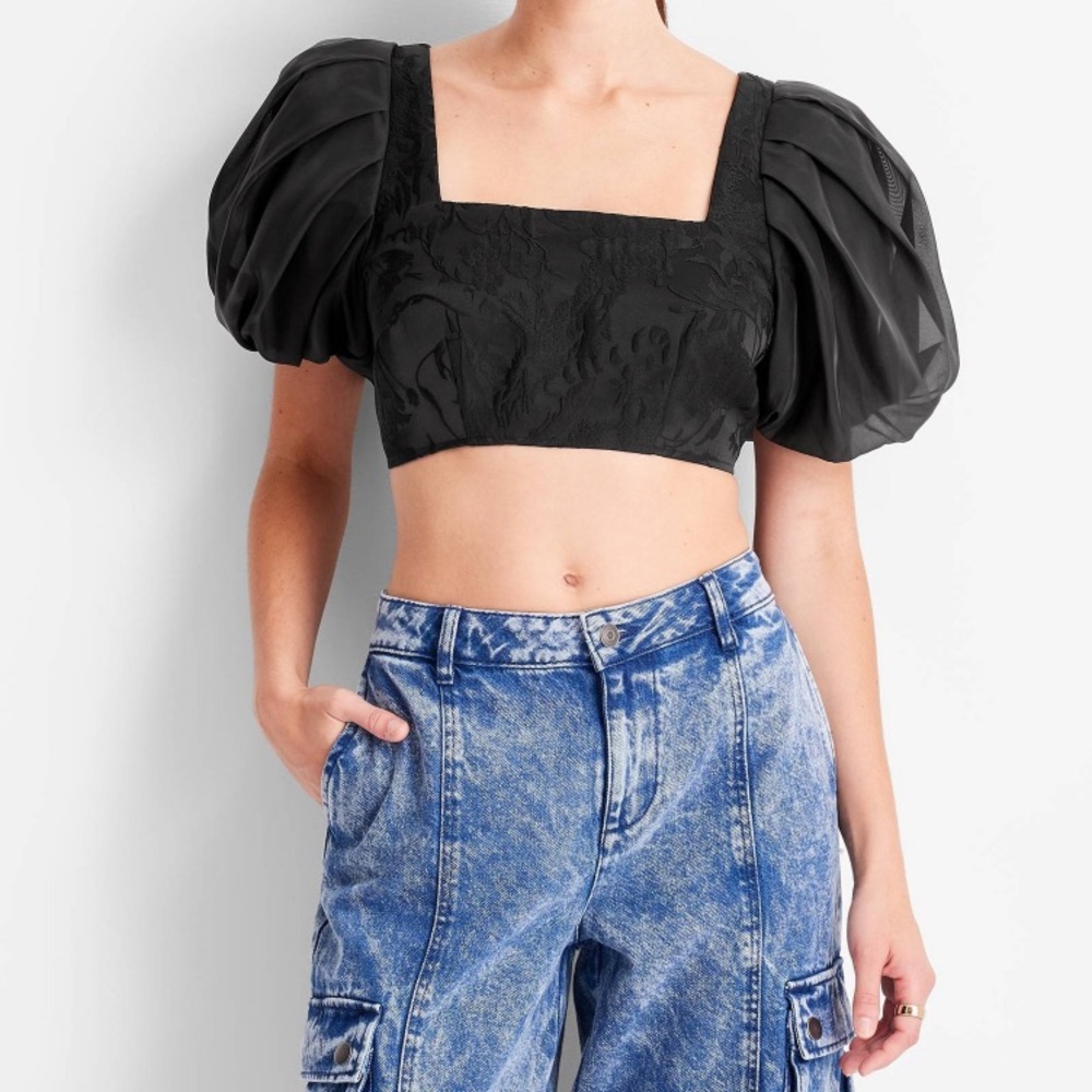 Women's Puff Short Sleeve Organza Future Collective with Kahlana Barfield Brown